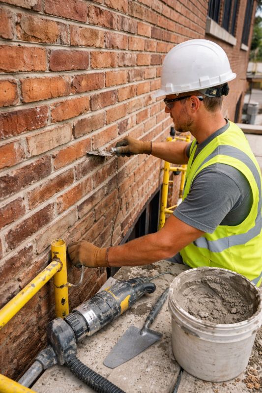 Tan Brick Masonry Service